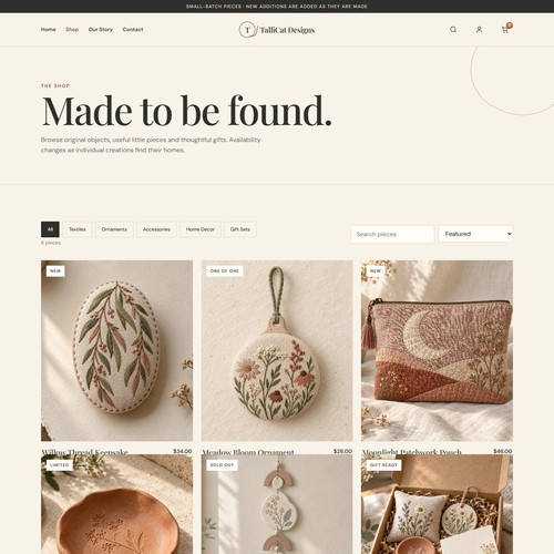 Handmade Brand E-Commerce Design