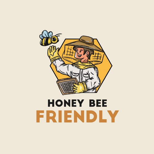 Honey Bee Friendly Logo Concept