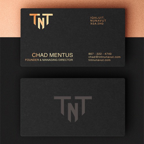 Business card design for The Northern Table Inc