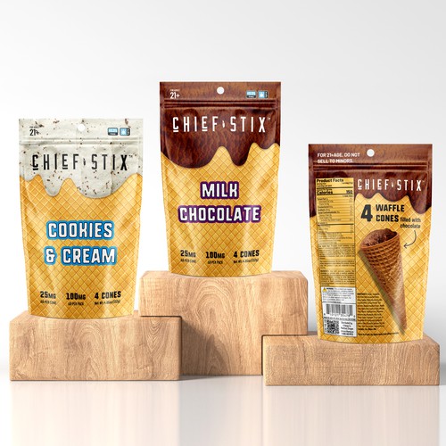 Chocolate hemp cones packaging design