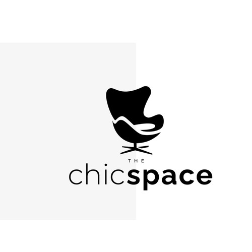Elegant negative-space logo for an interior design business