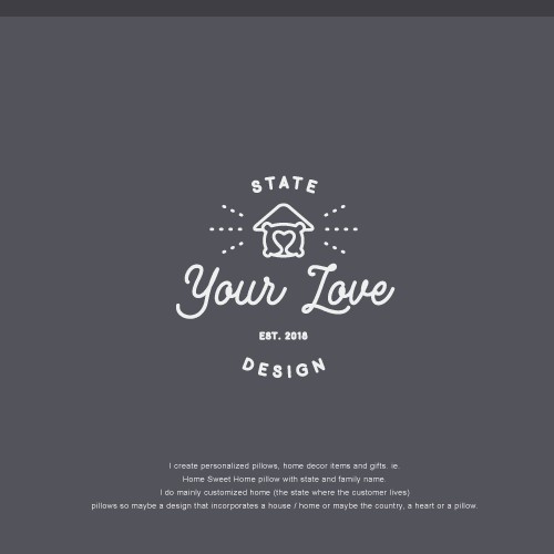 The logo design concept for "State Your Love Design"