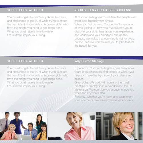 Create a Reusable Postcard/Flyer Template for Curzon Staffing