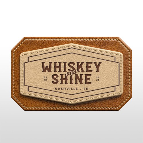 Vintage Leather Patch Design for “Whiskey and Shine”