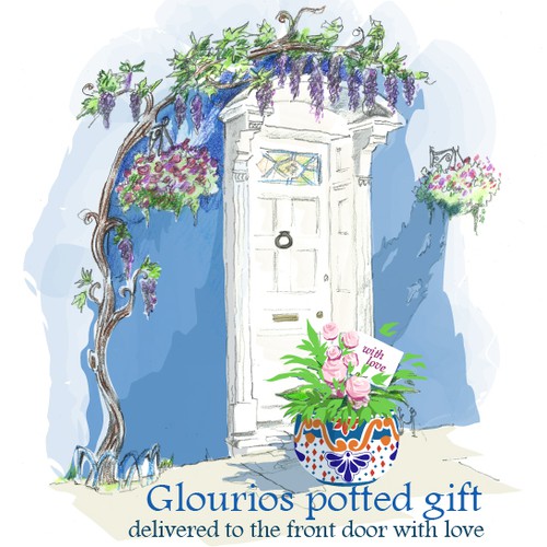 Create the next illustration for My Happy Dream, GLORIOUS POTTED GIFT  Delivered to the Front Door ﻿with Love....