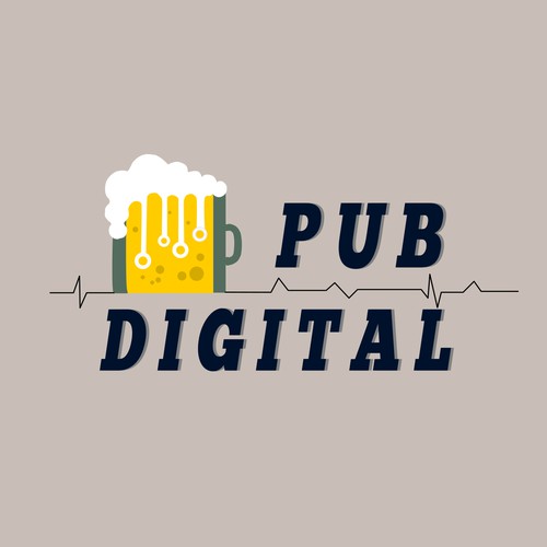 A logo designed for a pub handling digital media.