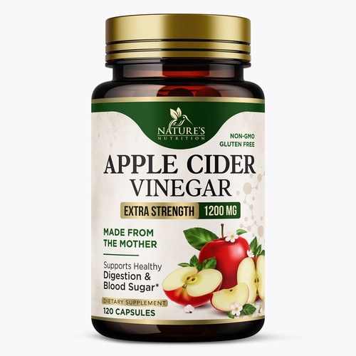 Apple Cider Vinegar Supplement Label Design