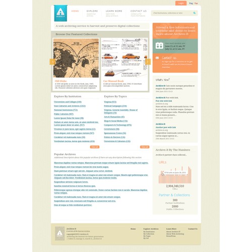 New Design for Archive-It.org - used by hundreds of universities and state agencies