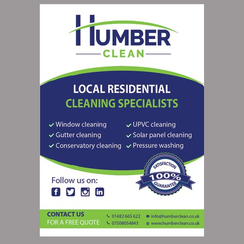 Design an eye catching flyer for my cleaning company.