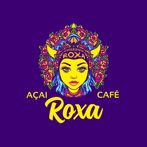 Bright and colorful logo for Acai Cafe