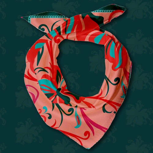 Striking Tropical Scarf Print – Seamless, Bold & Print-Ready