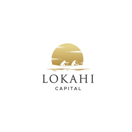 Hawaiian Themed Logo Expressing Unity incorporating a two person outrigger canoe