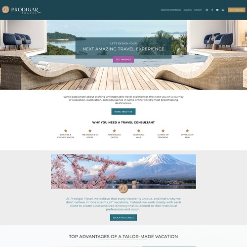Luxury Travel Website Redesign on Squarespace