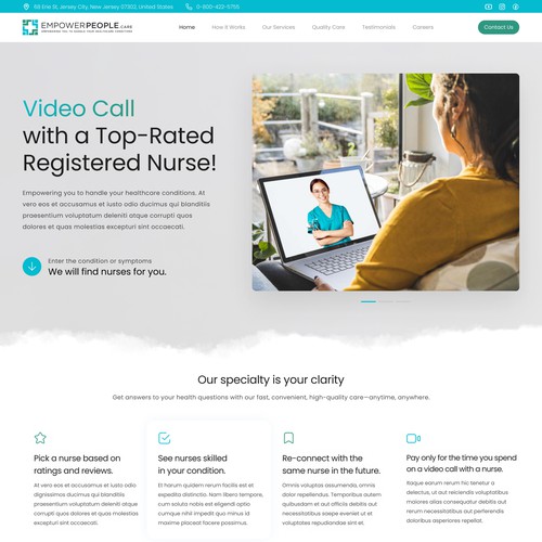 Landing Page for Telehealth Site