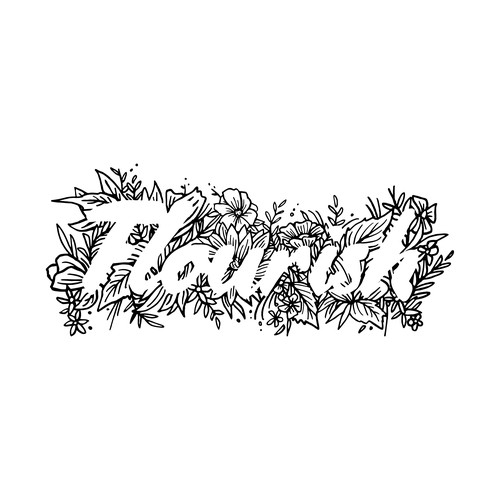 Flourish - Negative space typography 