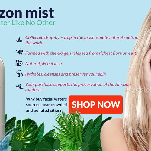 Facial water landing page