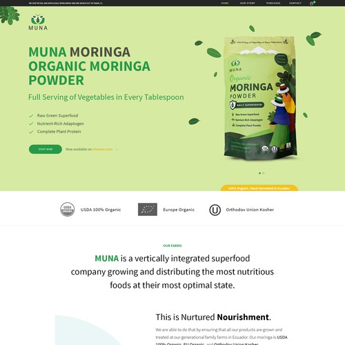 MUNA | Organic Moringa Powder | Multivitamin in a Leaf