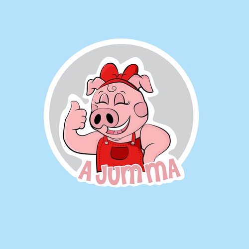 Mommy pig logo design