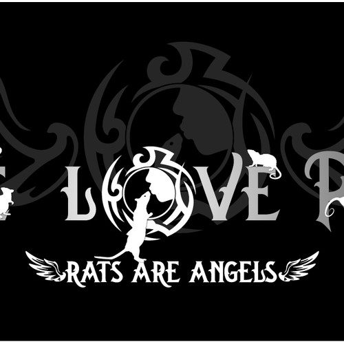 Banner for rat lovers and animal rights activists for t-shirt sale