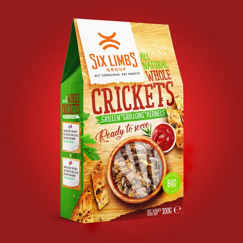 Packaging design for Grilled Crickets