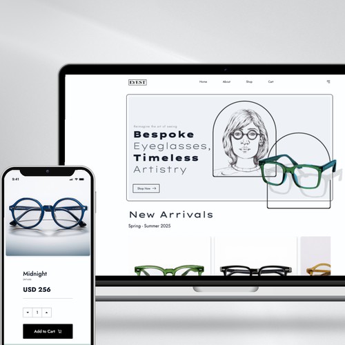 Eyeglasses online shop design and development