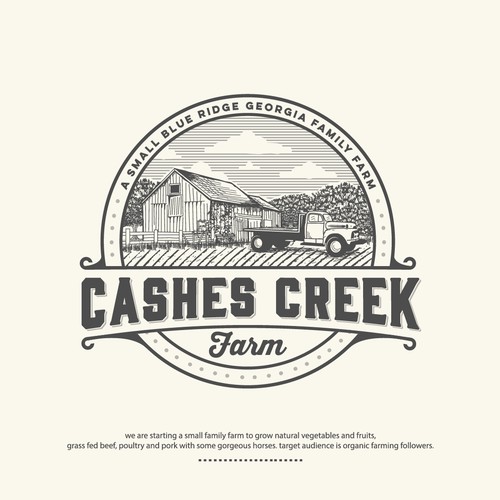 logo and brand identify for Cashes Creek Farms-a boutique family farm