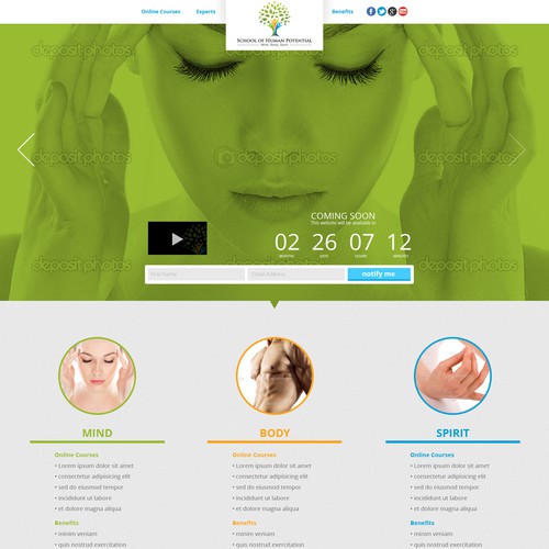 Help School of Human Potential with a great landing page for its new website