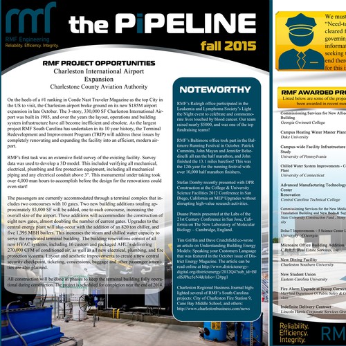 Create a fresh company newsletter for a professional engineering firm