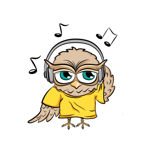 Owl With Headphones - Character Concept