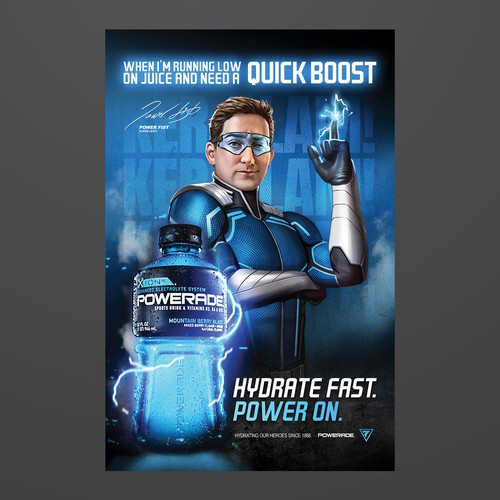 Design a Superhero/Powerade Advertisement