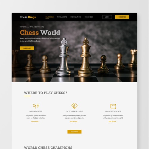 Landing Page Design for Chess Info