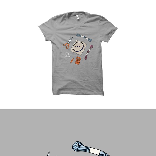 Cross Stitch Design T-Shirt