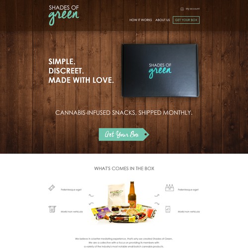 Create a glorious website for a "budding" subscription box service for Cannabis-Infused Snacks!