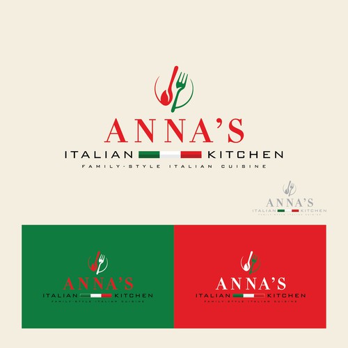 Anna's Italian Kitchen Logo Design