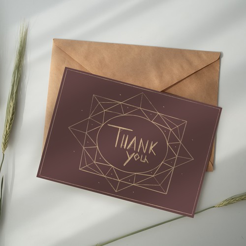 Thank you card as part of a set