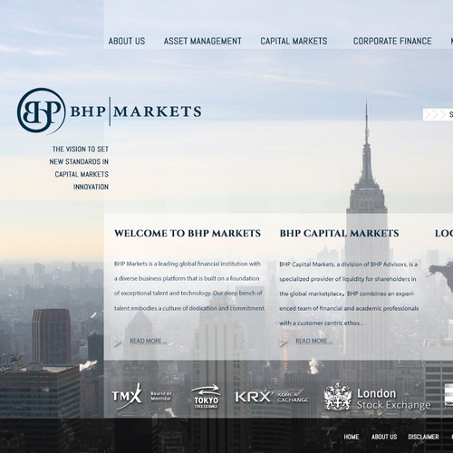 BHP Markets needs a new website design