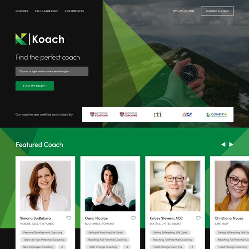 Redesign a global coaching platform website