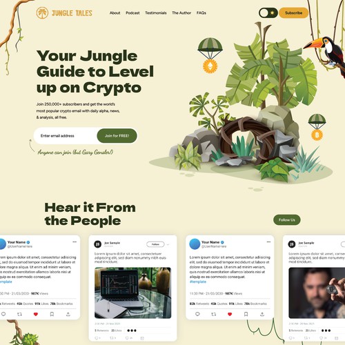 Jungle Tales Homepage Design