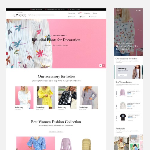 Fashion Website layout 