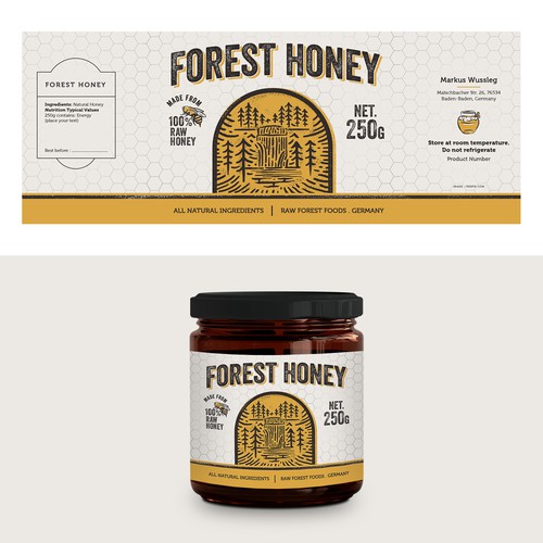 Forest Honey Product Label