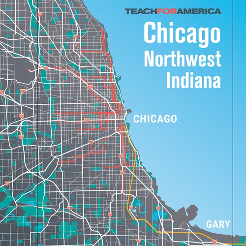 Chicago map poster