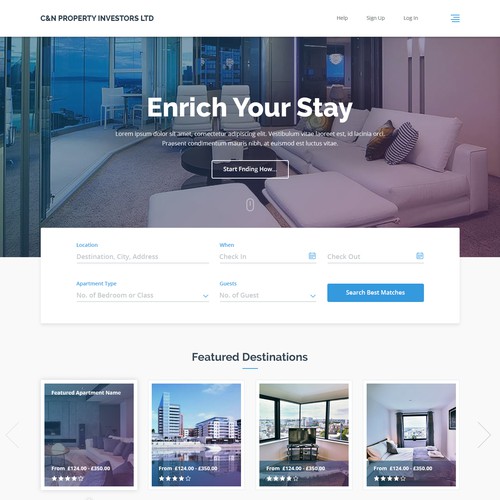 Landing Page for Real-estate company