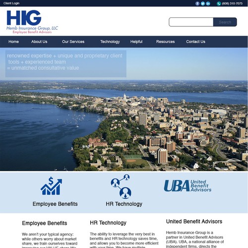 webpage design for Hemb Insurance Group