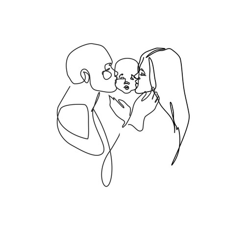 Minimal and sensual illustration to be used as a picture with family