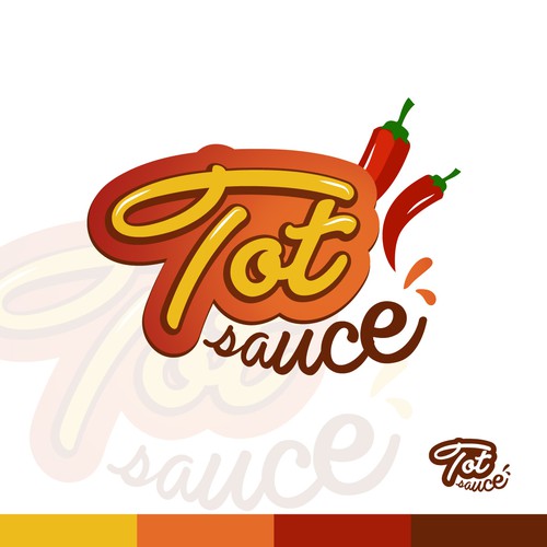 Spicy logo concept for Tot Sauce