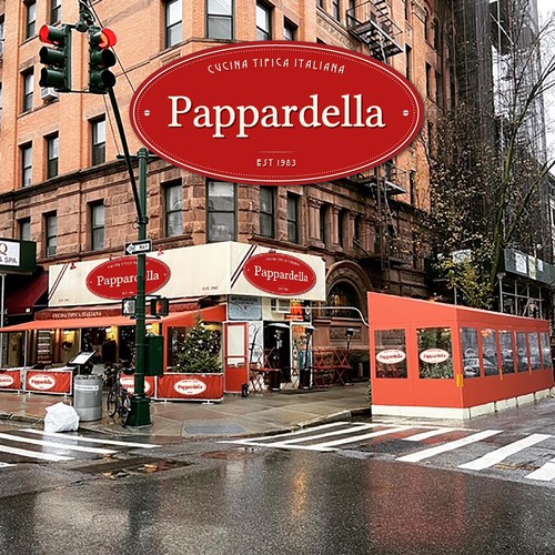 Simple, traditional logo for an Italian restaurant in Manhattan
