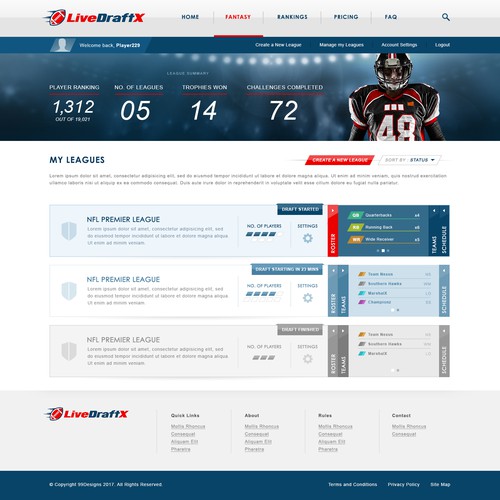 LiveDraftX Website design