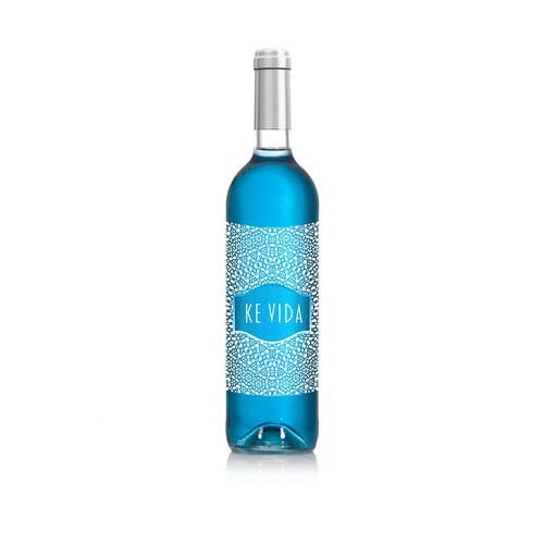 Blue wine label