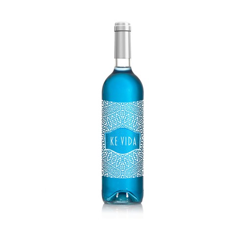 Blue wine label