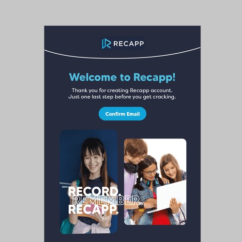 Transactional email design for Recapp